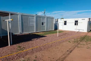 Campamento de alojamiento para personal en el site experimental de Córdoba de Aranda Seed Growers